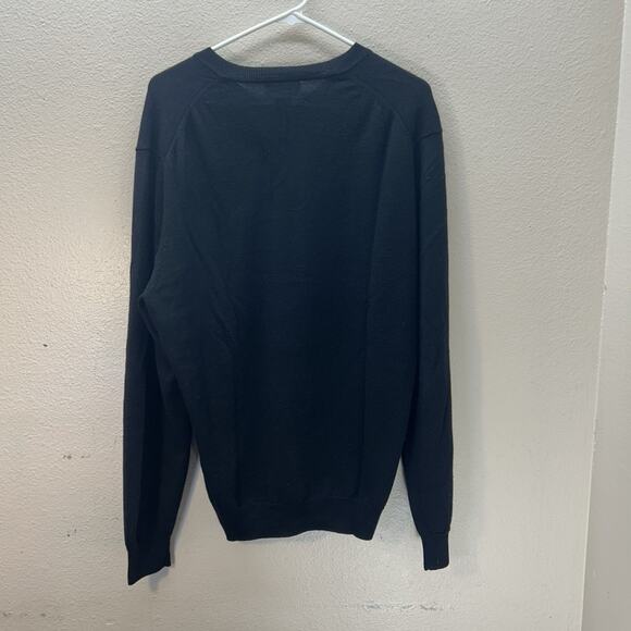 Joseph & Lyman Men's Sweater 100% Merino Wool V-Neck Black Fall Size M Preppy - Picture 3 of 3